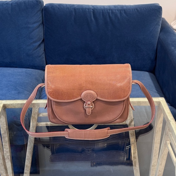 Gucci Vintage 1970's  Brown‎ Leather Messenger Bag - Picture 1 of 14